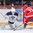 ST. CATHARINES, CANADA - JANUARY 12: Russia's Fanuza Kadirova #17 prepares to shoot on Russia's Valeria Tarakanova #1 during quarterfinal round action at the 2016 IIHF Ice Hockey U18 Women's World Championship. (Photo by Francois Laplante/HHOF-IIHF Images)

